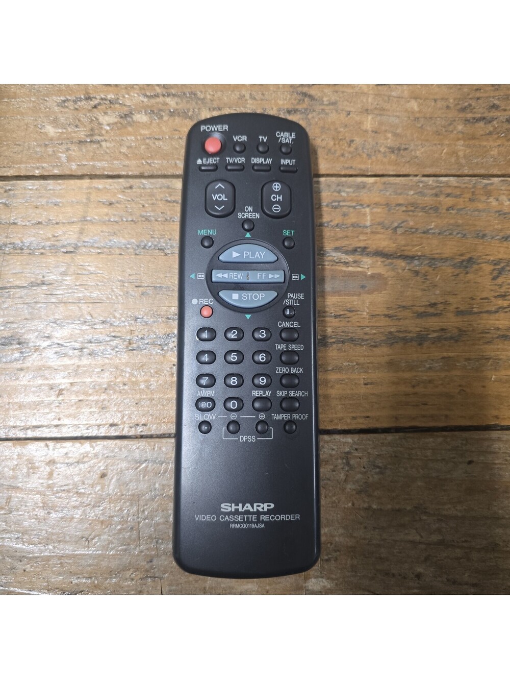 Sharp VCR Remote OEM GENUINE -   RRMCG0119AJSA - Remote Control - Tested -